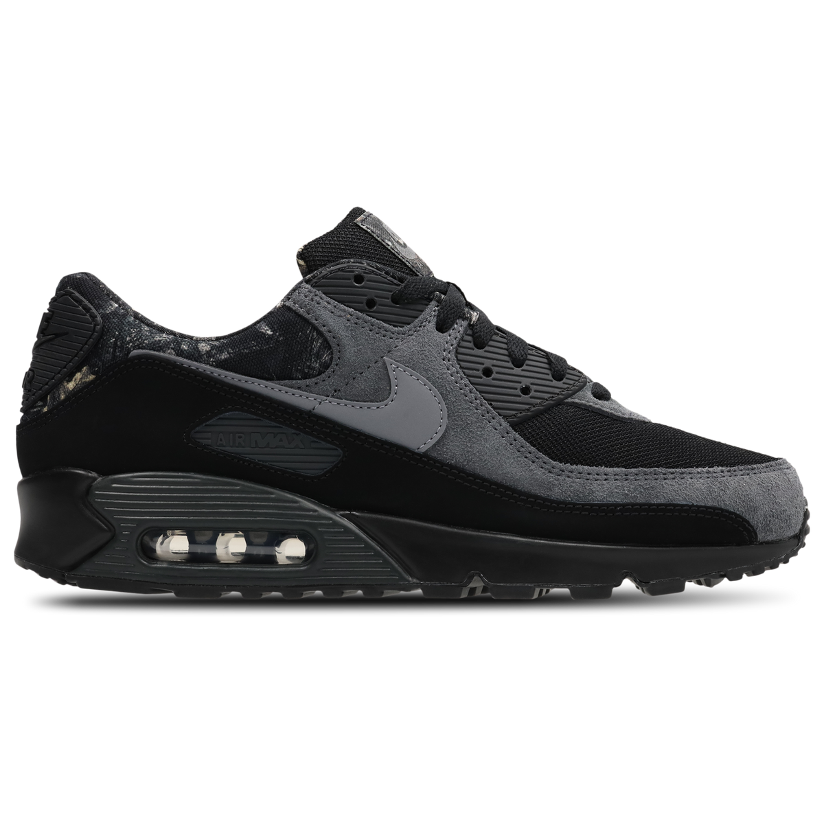 Nike Air Max 90 Black-Mtlc Cool Grey-Dk Smoke