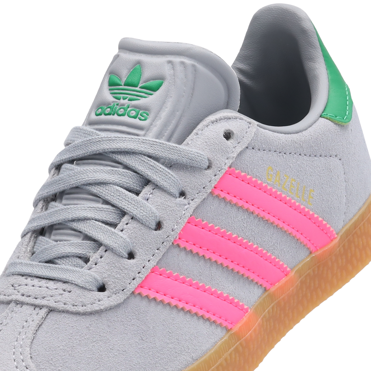 Adidas Gazelle Mujer Halo Silver-Lucid Pink-Green
