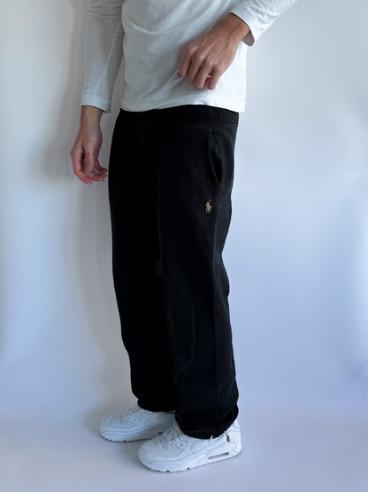 Polo Ralph Lauren Vintage Jogger Pants – Black (Yellow Logo)
