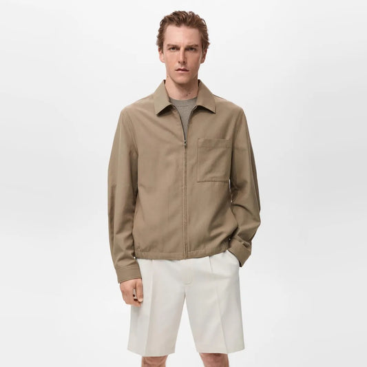 Chaqueta Lyocell Bolsillo Hombre Mango Man