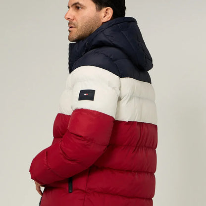 Parka Acolchada Con Gorro Multicolor Tommy Hilfiger