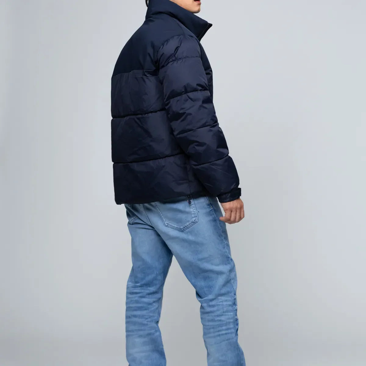 Parka De Cuello Alto Acolchada Con Logo Azul Tommy Hilfiger